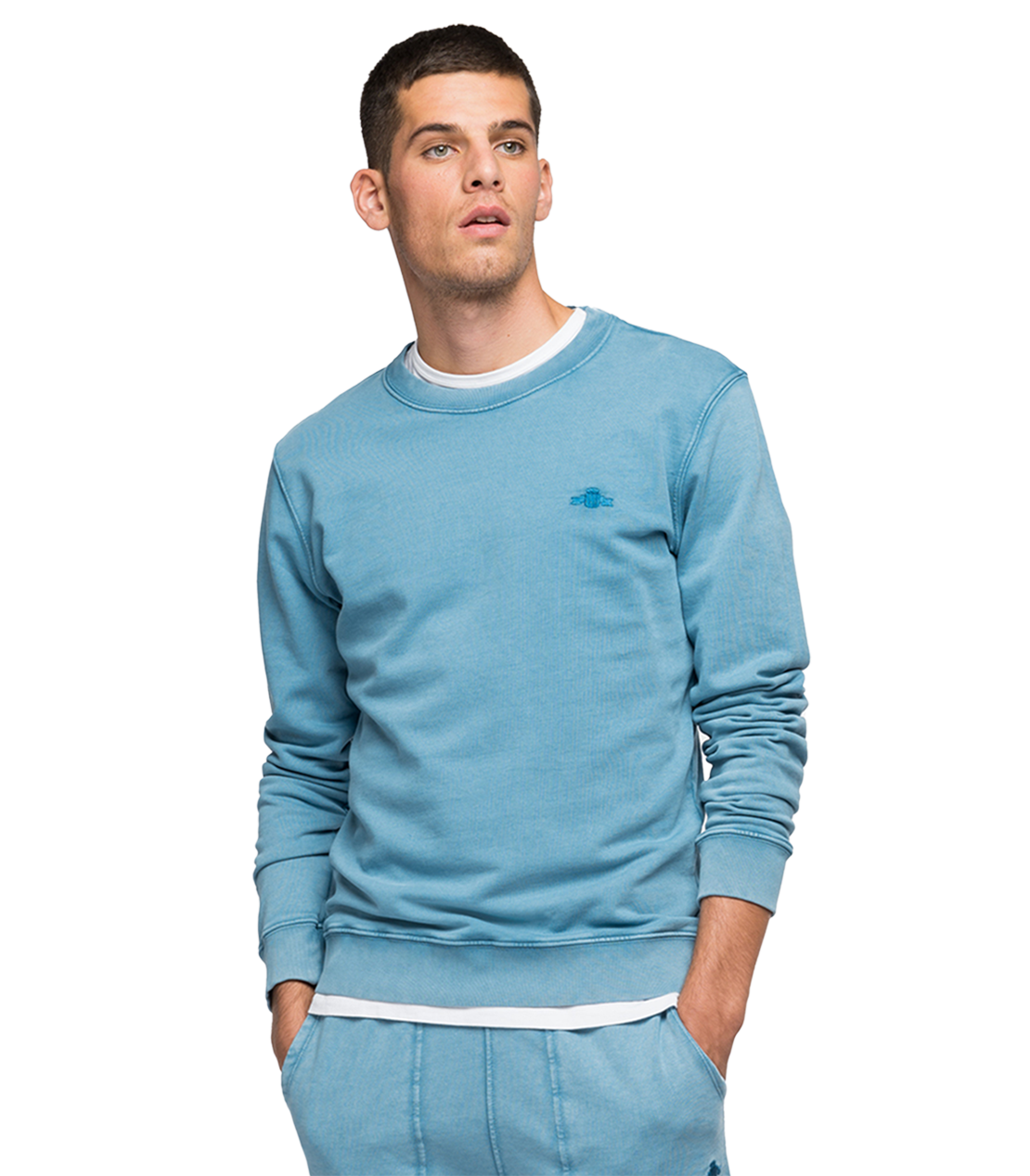 ガーメントダイ オーガニックコットンスウェットシャツ 詳細画像 コバルトブルー 1